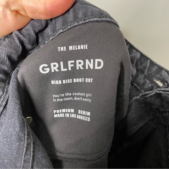 NWT Grlfrnd The Melanie High Rise Boot Cut Jeans Rigid In Noho Black Size 31 - Picture 8 of 10